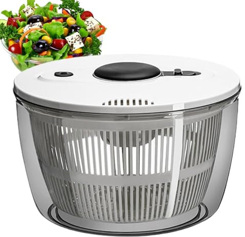 Essoreuse à légumes – Bol essoreuse à légumes, essoreuse manuelle à fruits 3 L/5 L, gadgets de cuisine, mélangeur à salade pour épinards, choux, tomates