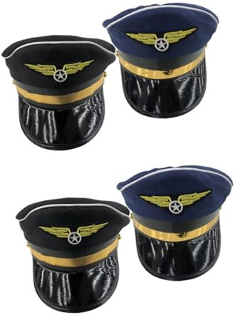 Garneck 4 Stück Pilotenkappe Cosplay-Kostüme Cosplay-Kappe Deckel Partyhüte für Erwachsene partyhütchen fliegermütze Leichter Hut bombermütze Verstellbarer Hut Pilotenmütze Performance-