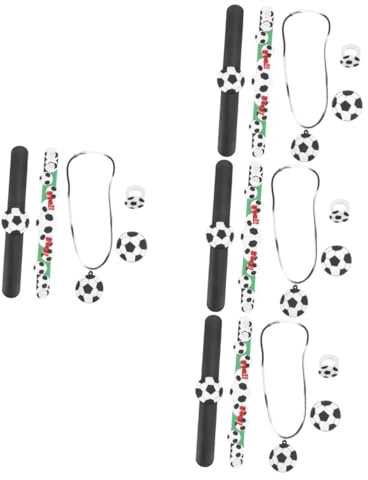 ibasenice 4sätze Fußball Spielzeugset Für Junge Mädchen Teiliges Armband Halskette Brosche Slap Bracelet Für Fußballpartys Mitgebsel Farbenfroh Und Praktisch