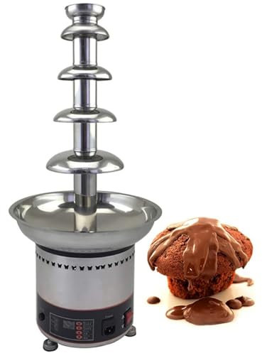 RayGenius Macchina della Fontana di Cioccolato Macchina Commerciale della Cascata di Cioccolato dell'Acciaio Inossidabile di 4/5/6/7 Livelli, capacità di 4kg 0℃~150℃ Macchina di,7Layers