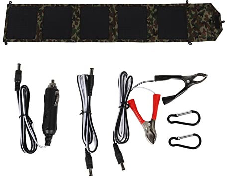 Grcfumo 50W Solar Panel, Portable Foldable Solar Panel Charger Kit with 2 USB Ports, Folding Solar Panel for Camping Hiking, RV, Outdoor Activities