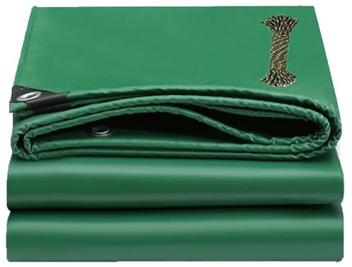 Holz Plane Bootsplane 2.4 x 2.9 m Wasserdicht, Staubdicht Schutzplane Zeltplane Bauplane Witterungsbeständig mit Ösen für Gartenmöbel Trampolin Auto, Grün
