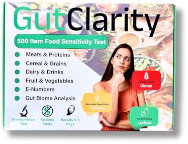 Gut Clarity - Ultimate Food Intolerance Test | Accurate Sensitivity Test | Simple to Use | 500 Items Tested | at Home Test Kit for Adults & Kids | Hair Analysis | Results in 3 Days | UK Based