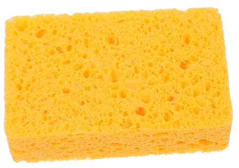 PRETYZOOM Estropajo de Fibra de Pulpa de Madera Amarillo Fuerte Absorción de Agua para Limpieza de Platos y Cocina, Fácil de Almacenar y Reutilizable