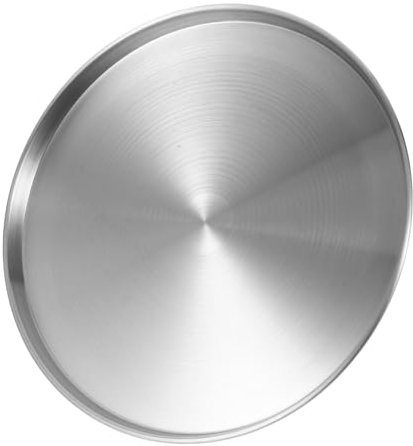Hemobllo Bandeja Para Pizza Redonda 26 Cm Acero Inoxidable Distribución Uniforme Calor Multifuncional Para Horno Barbacoa y Vapor Uso Familiar