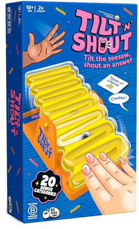 Big Potato Tilt 'n' Shout | Fast-Paced Shouting & Categories Party Game | Marble-Run Seesaw Timer | Family Game for Adults & Kids | 2+ Players | Perfect for Game Night & Gifts