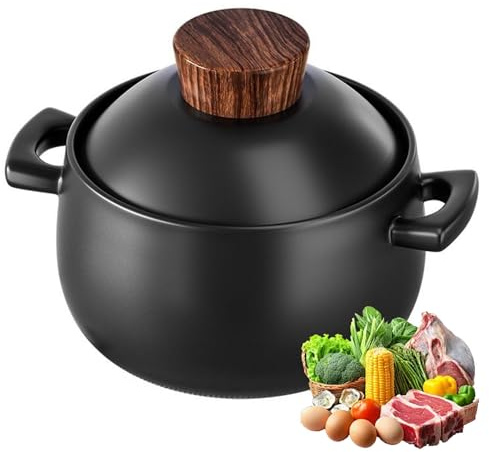 Quart Ceramic Casserole, Enameled Cast Iron Dutch Oven, Heavy-Duty Casserole Dish and Braiser Pan Serving Tureen Soup, Soup Pot for Soup, Rice(2.5L)