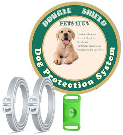 Collar Antipulgas y Garrapatas para Perros 2 en 1 con Clip Repelente de Mosquitos – Ajustable, Resistente al Agua, Larga Duración