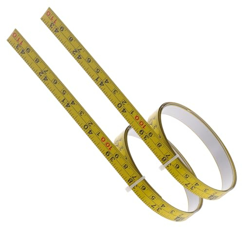 CLISPEED 2pcs Self Adhesive Steel Tape Measure Sticky Workbench Rulers with Metric Scale for Woodworking Sewing Machines Drafting Tables