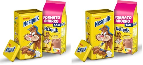 Nestlé Nesquik Instantáneo Cacao Soluble, Lata 1.5 Kg (Paquete de 2)