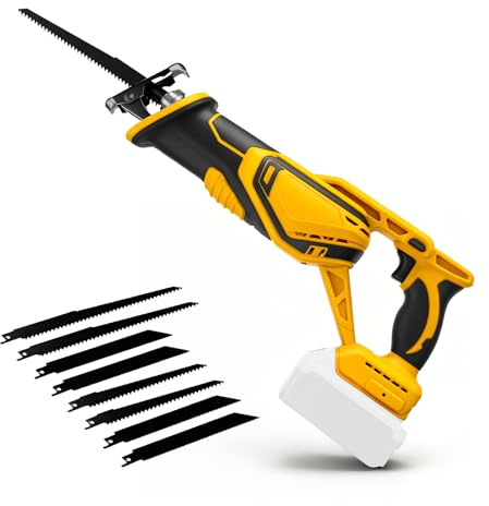Scie sabre sans fil pour Dewalt 20 V, 3000 SPM, scie sabre sans fil, vitesse variable avec 8 lames de scie pour couper le bois, le métal, le plastique (sans batterie)