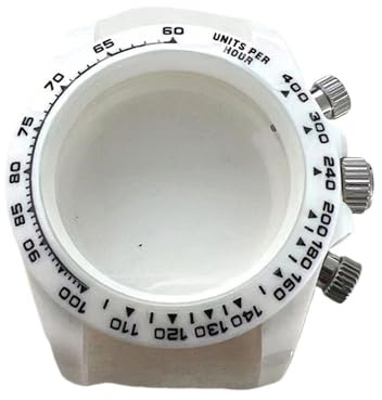 NLNKDTDPAK 39mm enkelt mode safirglas klockfodral Transparent plastklockfodral Passar for VK63 Quartz Movement(WHITE)