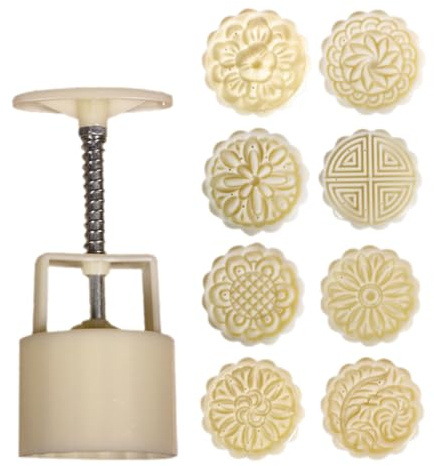 75 g Piece Moon Cake Mould Set as a Moon Cake Mould for Making Moon Cake Yourself and Mamoul Shaper with Flower Mooncake Mould (D)