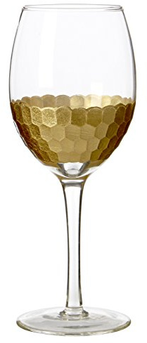 Premier Housewares – Astrid pequeño Copas de Vino, Oro, 6 x 6 x 20 cm, Juego de 4