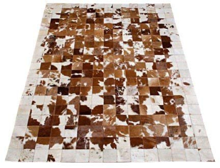 Vip-leather NEU KUHFELL Patchwork Teppich Cod 1654 (120 cm x 180 cm)