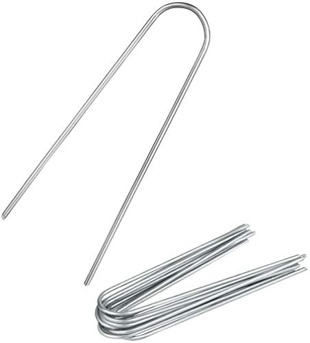 25x Anti-ROST Erdanker - Runder Kopf | Erdnägel | Bodenanker aus verzinktem Stahl zur Befestigung von Unkrautvlies | Gartenvlies | Unkrautfolie | Zaun & Netz oder fürs Camping - (25, 200x25x3,8 mm)