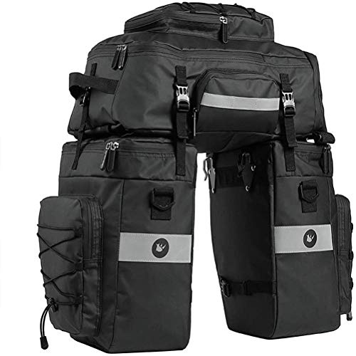 OYHN 75L Bike Satteltasche Wasserdicht 3 in 1 Fahrrad-Hecktasche Double Side-Rücksitz-Taschen Fahrradrahmentasche Tragetasche Gepäckträger Fahrrad Trunk Bag Gepäck Pannier,Schwarz