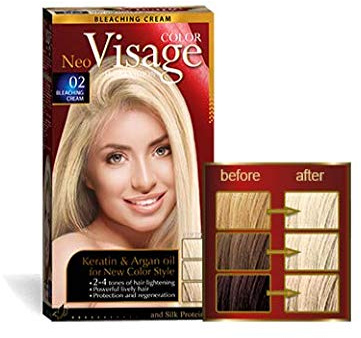 Visage Hair Fashion Permanent Couleur des cheveux 02 Crème décolorante crème permanente de la couleur des cheveux avec Kératine et huile d'argan