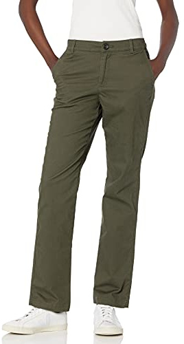 Amazon Essentials Mujer Pantalón Chino de Sarga Elástica Corte Ajustado y Pierna Recta