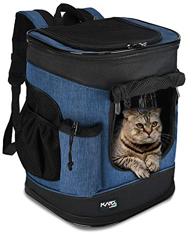Kato Tirrinia Haustier Hund Träger Rucksack, Haustier Tragetasche mit Mesh für mittelgroße Hunde Katzen, 1.5lbs Welpen Träger tragbare Reisetasche
