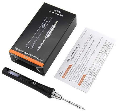 TOOLSAVING MINIWARE TS80P Soldering Iron Kit Programmable Smart Portable Pocket-Size 9V/12V Type C USB Original Digital OLED with B02 Tips