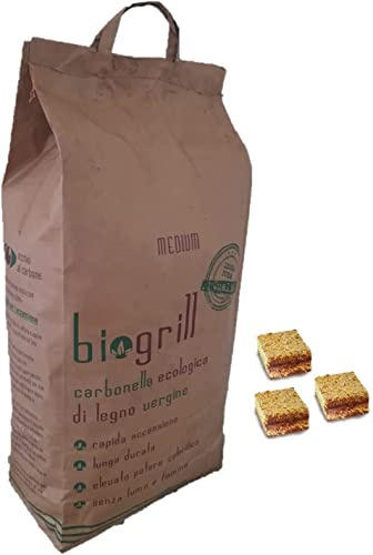 Aree Appennini Carbón biológico carbón vegetal orgánico 100% natural (3 kg)
