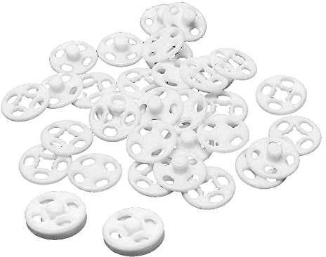 60 Paar Kunststoff-Druckknöpfe, klein, rund, Druckknopfverschluss, unsichtbare Schnalle für DIY, Nähen, Kleidung, Hemd, Lätzchen, Wickeltasche, 10 mm, Weiß