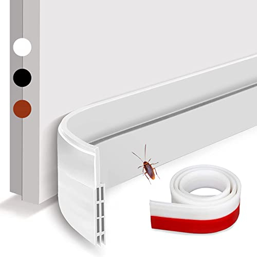 【Phantasy】Zugluftstopper für Türen Weiß, Schalldichtung Silikon Türstopper Türdichtung unten für Schallschutz, Kälteschutz, 5cm x 100cm