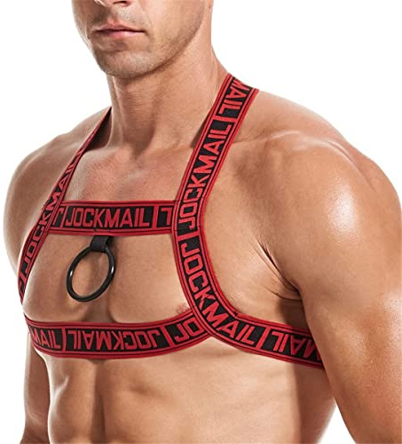 Red Fitness Harness - Men's Shoulder Strap & Chest Muscle Bandage Red