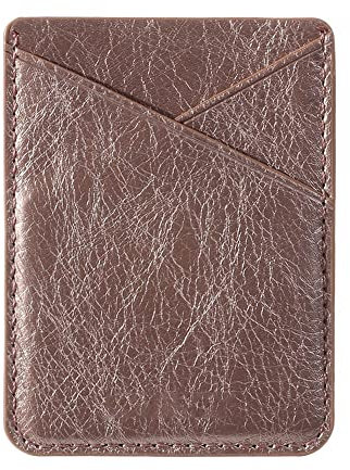 Universal-Kartenhalter for Aufkleben, Mini-Geldbörse aus PU-Leder, Selbstklebende Visitenkartenhülle, Einstecktasche(Rose Gold)