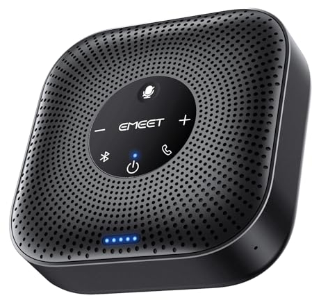 eMeet Haut-parleurs de conférence M0 Plus,4 AI Microphone Arrays pour Une Couverture de la pièce à 360°,kit Mains Libres pour PC pour 8-16 Personnes,réduction du Bruit,Plug & Play, pour Teams