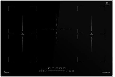 Plaque Induction 77 cm | 11,2 kW | 5 Zones de cuisson | 9 niveaux de puissance | Cadre fin en acier inoxydable | Contrôles Tactiles | IH87705AL