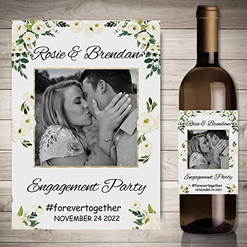 kilp Custom Weinflasche Etikett mit Fotos,Selbstklebende flaschenetiketten Hochzeit, Personalisierte Hochzeit Geschenk Idee (11,9 x 12.7cm)