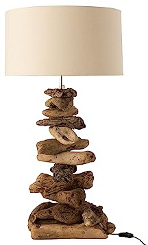 J-Line LAMPE+SCHIRM TREIBHOLZ NATURELL/WEISS SMALL