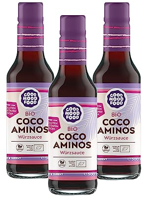 Bio Coco Aminos Würzsauce - Vegan, Glutenfrei, Histaminfrei - 3x500 ml | Alternative Sojasauce, Sojafrei, Umami Geschmack, für Marinaden, Dressings, asiatische Gerichte