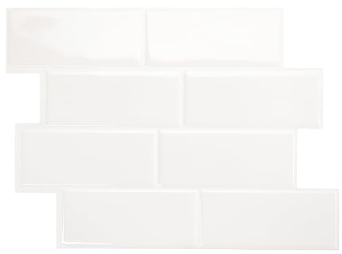 Smart Tiles Självhäftande Kakel, Subway Renvit, 29,34x21,28 cm