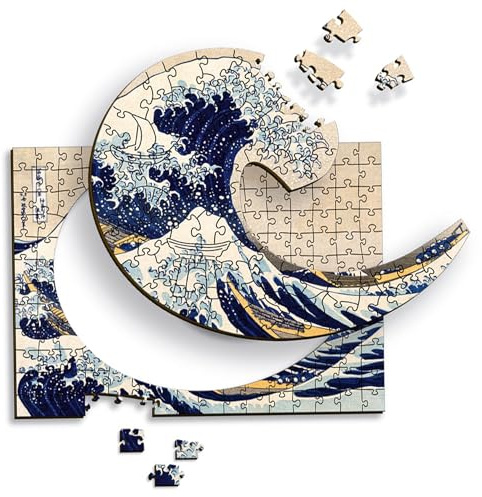 Trefl - Holzpuzzle 200 Teile, Die große Welle in Kanagawa | Für Kinder und Erwachsene ab 10 Jahren, hochwertige Qualität, berühmte Gemälde bekannter Künstler, präzise passgenau Geschenk