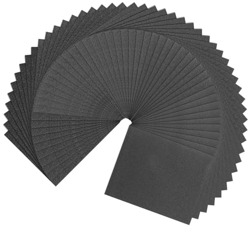 sourcing map 50pcs Sandpaper 80 120 180 240 320 Grit Hook and Loop Backing Silicon Carbide Abrasive Wet Dry Sanding Sheets for Wood Finishing, Metal Sanding, Automotive Polishing
