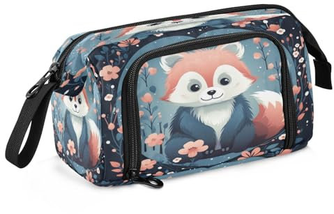 Linnyio Süßer Lustiger Cartoon Roter Panda Federmäppchen Mit Großem Fassungsvermögen für Studenten Mädchen Jungen