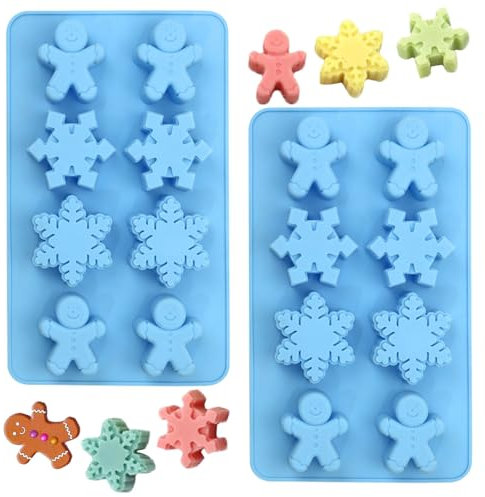 YXHZVON 2 Pcs Molde Bombones Silicona Moldes De Silicon Chocolate Molde Copo de Nieve Para Chocolate 8 Cavidades Moldes De Goma Para Chocolate