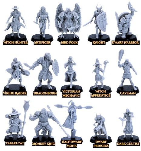 Playable NPC Model Characters Fantasy 30mm Dungeons and Dragons Miniature Gaming, Tabletop Games Creature Beast TTRPG Role Playing Games