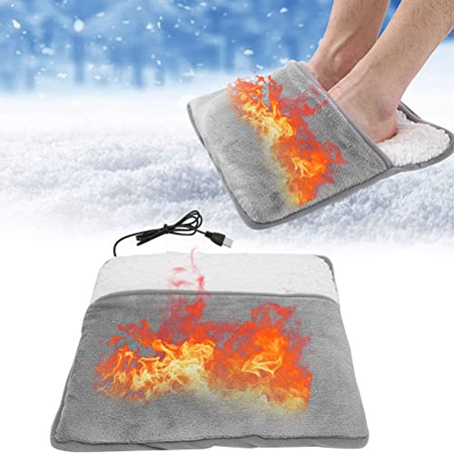 Elektrischer Fuß Wärmer, Fuß Massage Gerät mit Wärme Heizkissen, Winter-USB-Fuß Wärmer, Schnelle Heizung Warme Fuß Abdeckung, Füße Heizkissen Wärmer Wasch Bar