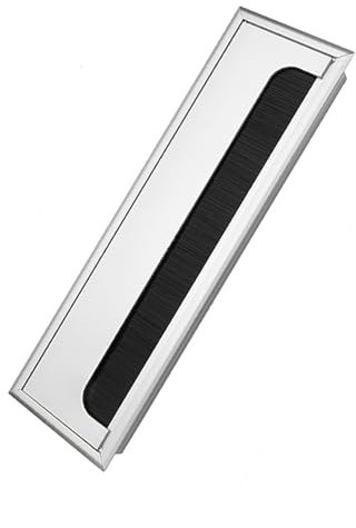 Rectangle Cable Grommet Metal Wire Hole Cover, Square Aluminium Desk Computer Wire Cable Tidy Outlet Insert Hole Top Cover Cable Outlet (L)