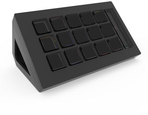 BlissfulAbode For Visual Keyboard 15 LCD Buttons Customizable For Content Creators Multi-Platform Compatible(Black)
