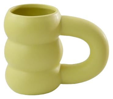 Taza de Cerámica Moderna Aesthetic Artesanal Calidad – Diseño Elegante, Cute, Bonito, Colores Estéticos – Ideal para Café, Té o Chocolate, Desayuno Y Regalo – Acabado Mate (Amarillo Terroso) (310ml)