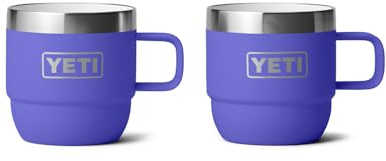 YETI Rambler 6 oz Stackable Mug, Stainless Steel, Vacuum Insulated Espresso/Coffee Mug, 2 Pack, Ultramarine Violet