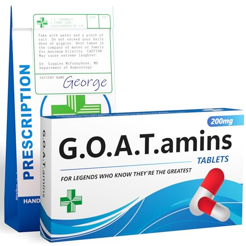 GOATamins – You Are Amazing Gifts, Funny Appreciation Gift for Legends, Best Mum and Dad Ever, Novelty Pill Box, Congratulations or Colleagues Leaving Gifts for Women, GOAT Trophy or Thank You Present