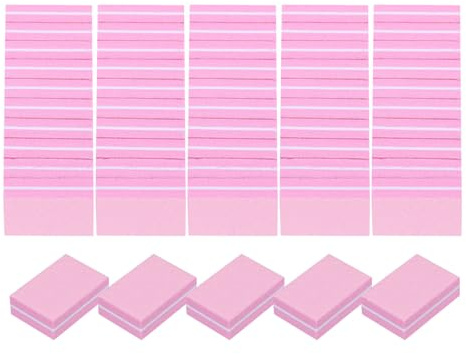 QUARKZMAN 20 minilimas de uñas, 100/180 de grano 100/180, bloques de pulido de uñas al por mayor, juego profesional de pulido de uñas para uñas acrílicas y naturales, color rosa