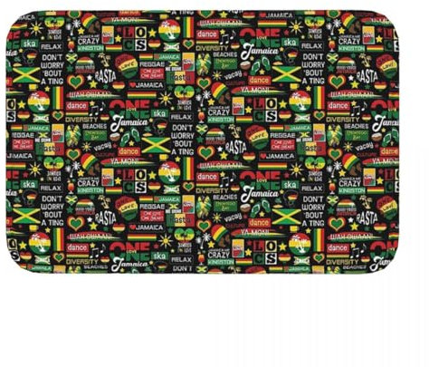 OOAHJEID Paillassons pour entrée Tapis de Salle de Bain de Course Automobile F1 Motif de Culture One Love de la Jamaïque paillasson de Maison Tapis de Salon Tapis de Balcon