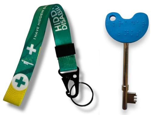 NKS UK Toilet Access Key with Hidden Disability Wrist Lanyard, Radar Key